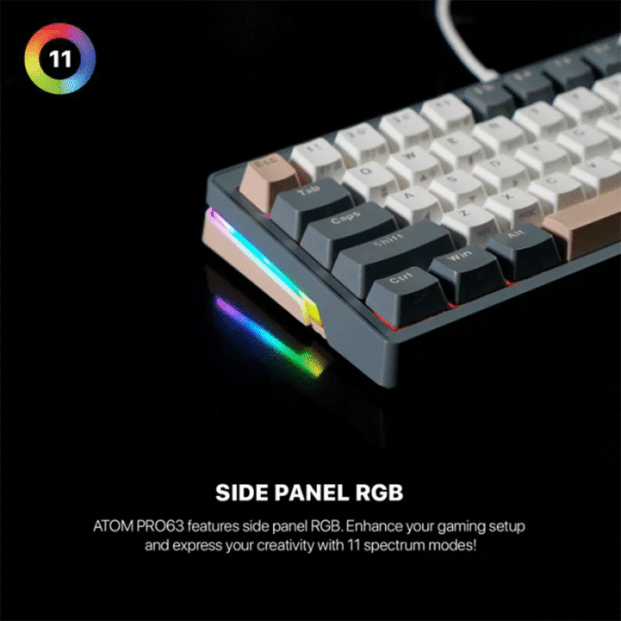 Keyboard Fantech Mechanical ATOM PRO63 MK912 Mercury Black