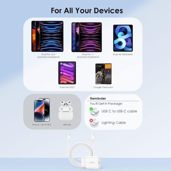 طقم شاحن Oraimo oraimo EU OCW E106S CC54 أبيض