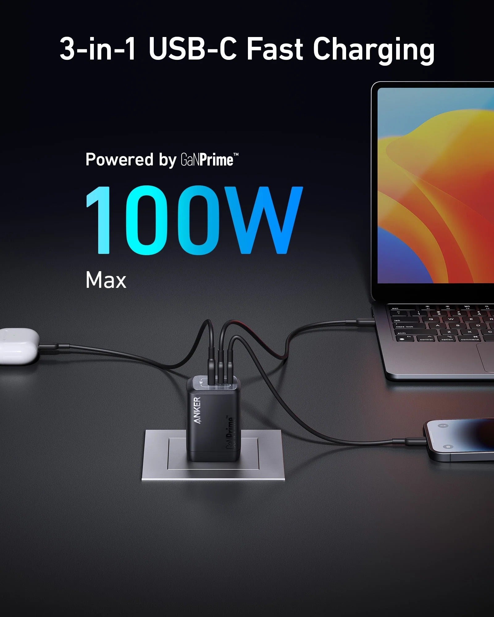 Anker A2669P11 Prime 67W GaN Wall Charger 3 Ports