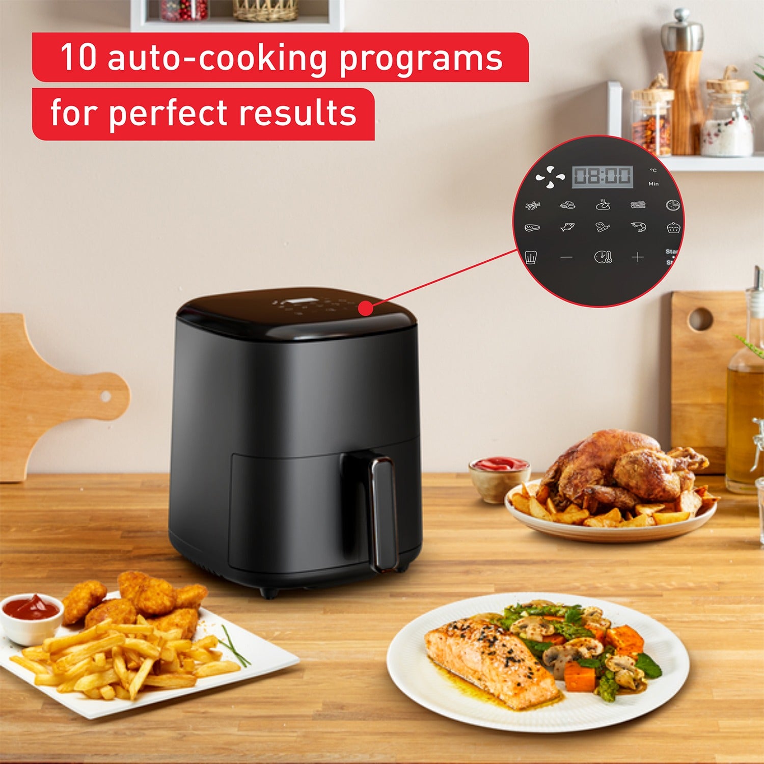 Tefal Air Fryer Easy Fry Max - 5 Liters- 1600W - Black- EG2458EG
