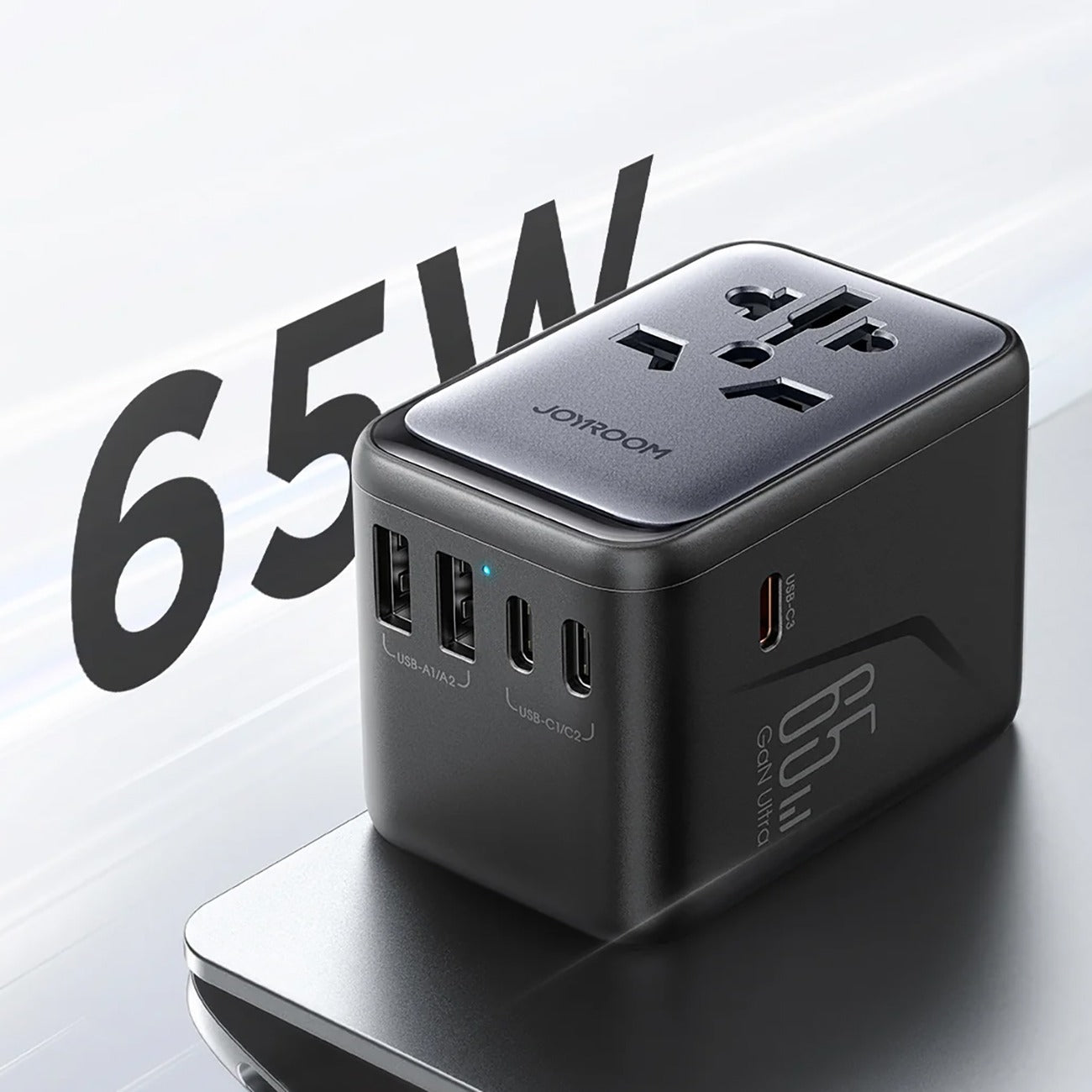 JOYROOM Fast Charger 5 Port Universal Travel Adaptor 65W Black JR TCW02