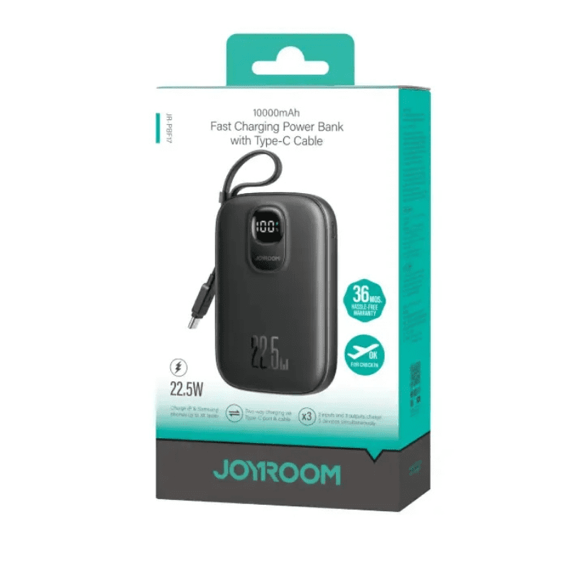 JoyRoom JR-PBF17 Power Bank – 22.5W Fast Charging | 10000mAh | Black