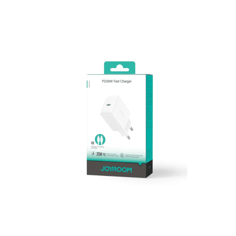 JOYROOM Fast Charger Kit Type C + Lightning Cable 1m 20W White JR TCF20EU