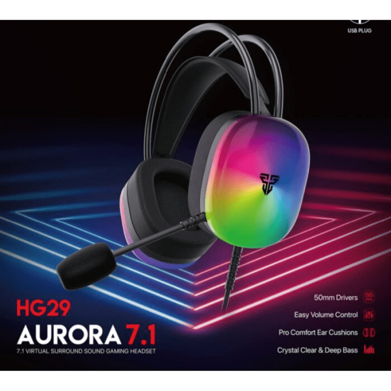 FANTECH HG29 Aurora USB 7.1 Surround Sound Gaming Headset RGB Lighting