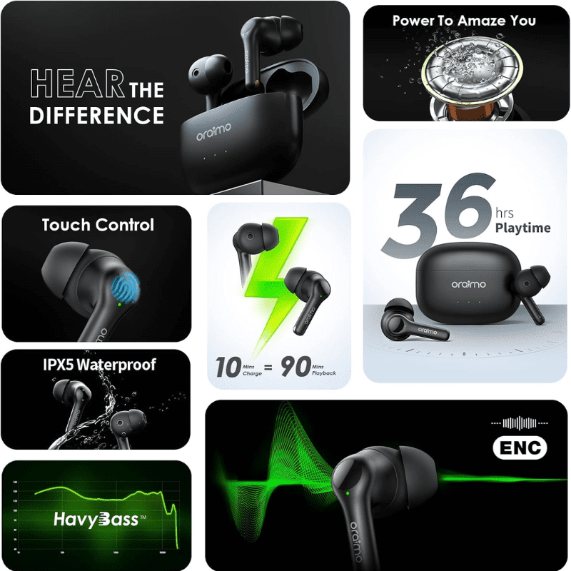 Oraimo TWS Earphone OEBE104DC Black