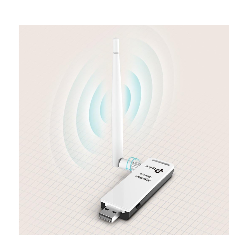 TP-Link TL-WN722N High Sensitivity Wireless USB Adapter - Up to 150Mbps