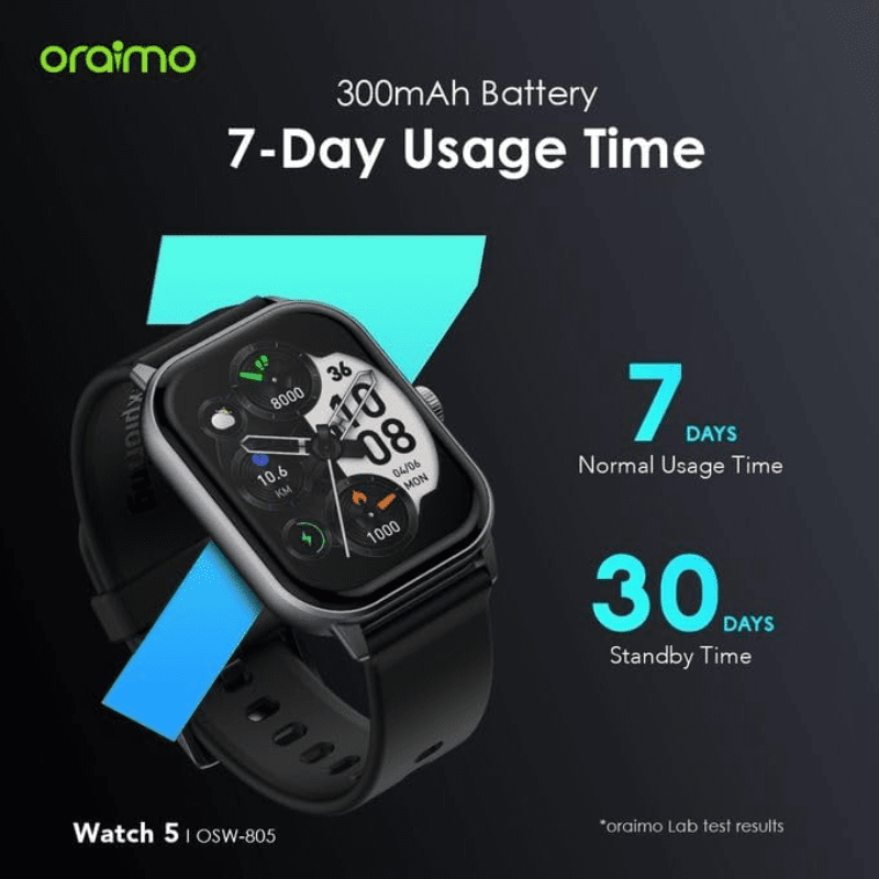 Oraimo Watch 5 - OSW-805 Smart- 2.01 Inch