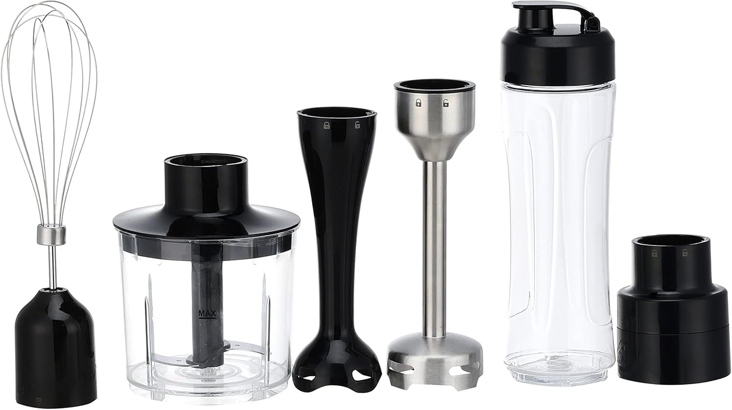 Tornado hand blender 600 watt with stainless steel whisk in black color thb-600c