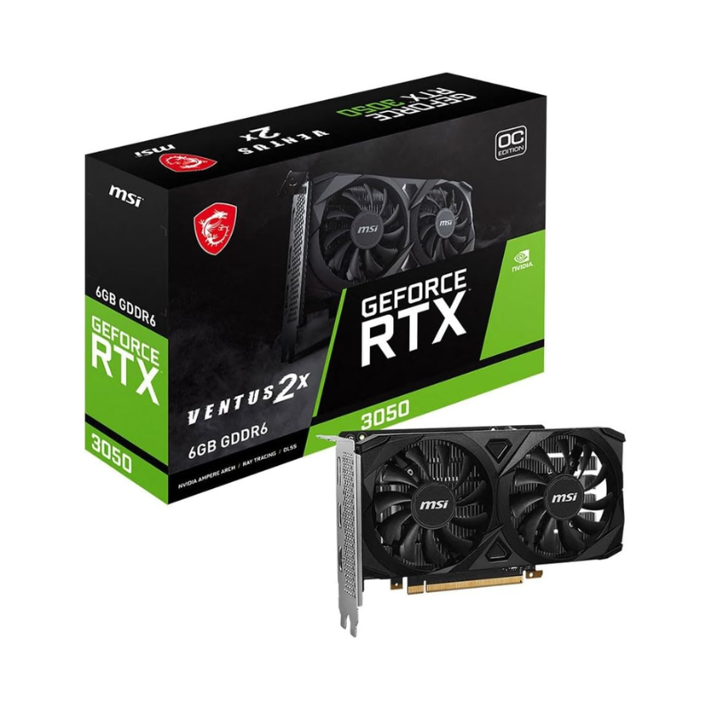 VGA MSI NVIDIA GeForce RTX-3050 VENTUS 2X 6G OC