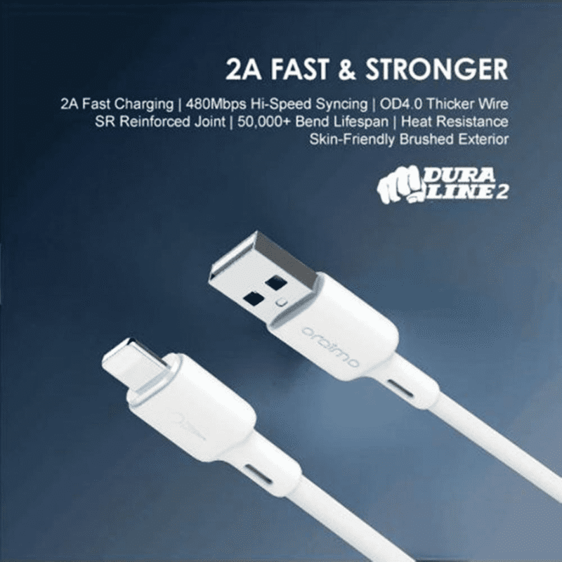 كابل بيانات Oraimo OCD L53 2A 1M أبيض