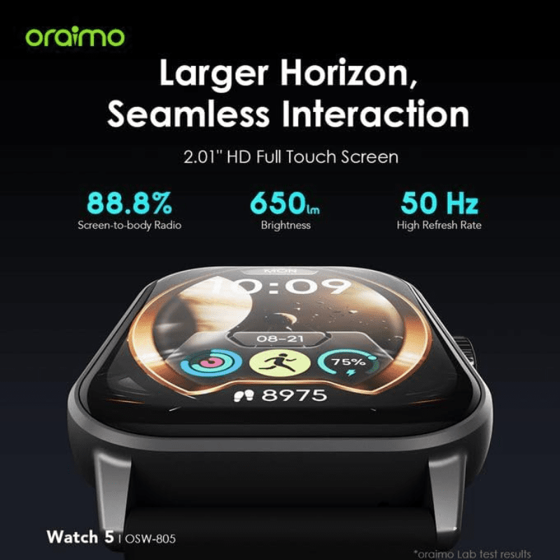 Oraimo Watch 5 - OSW-805 Smart- 2.01 Inch