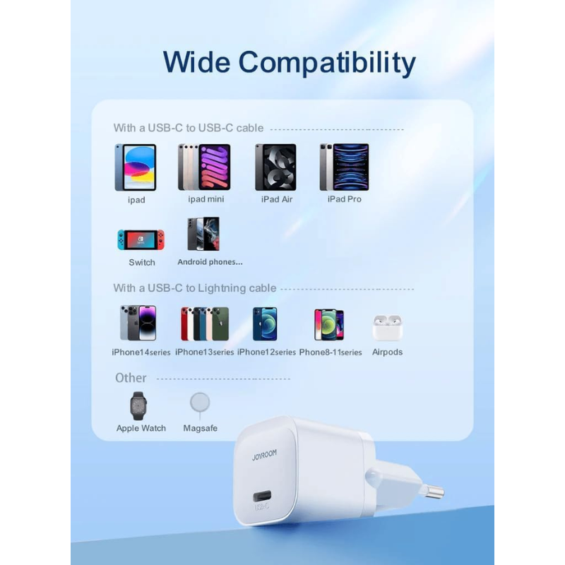 Joy ROOM PD20W Fast Charger Type c TO Type c 1.m