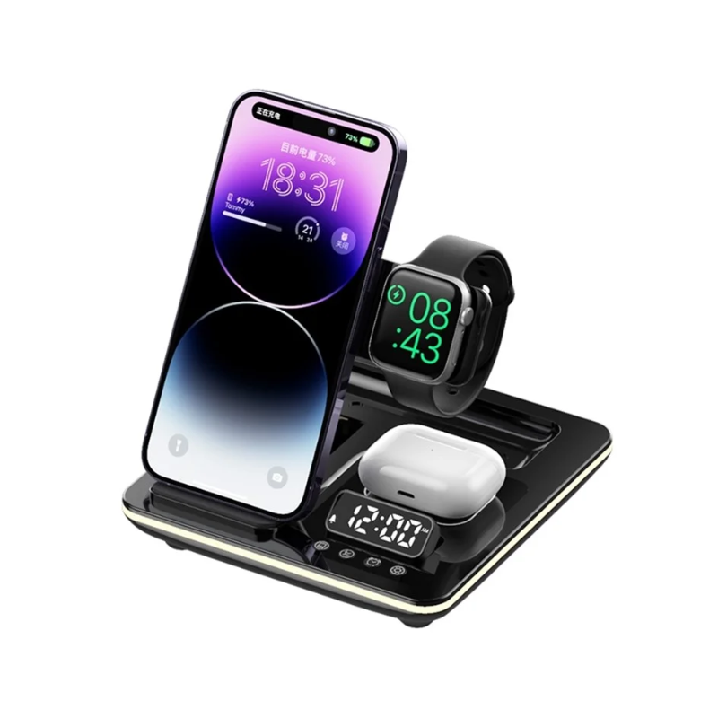 Majentik 5-in-1 Electric Motor Foldable Wireless Charger Station - 25W- MW-16
