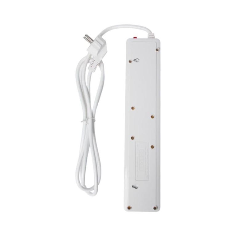 Etrain 16A with Overload Protection 4 Output Plugs + 1 USB + 1 Type-C 2.4A Charging Ports 2M - On-Off Switch