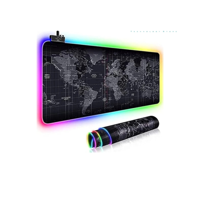 World Map Gaming RGB Mouse Pad 30*70 cm
