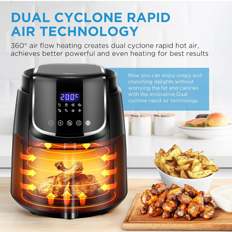 MIDEA AIR FRYER- 4 LITER- 1500 WATT- MF-CN40D2 - BLACK