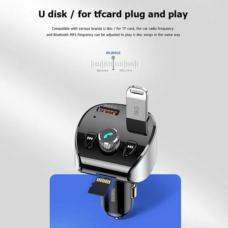 JOYROOM Fast Car Charger Shadow Series Wireless MP3 player For Car JR CL02