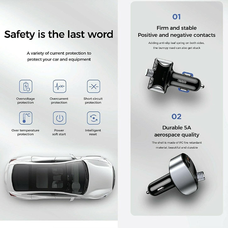 JOYROOM Fast Car Charger Shadow Series Wireless MP3 player For Car JR CL02