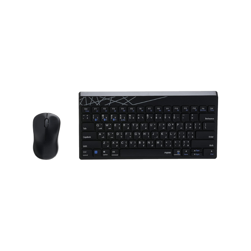 COMBO MOUSE&amp;KEYBOARD WIRLESS 8000M BLACK RAPOO