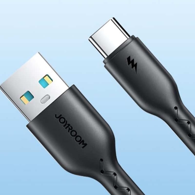 كابل بيانات شحن سريع من جوي روم USB A إلى Type C 3A بطول 1 متر أسود SA26 AC3 