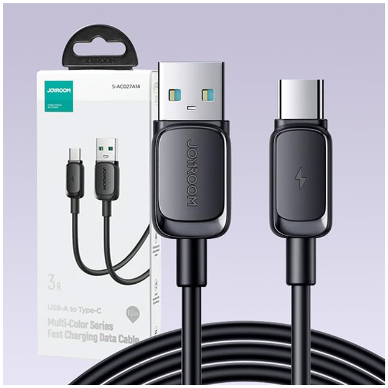 كابل بيانات شحن سريع من جوي روم، USB A إلى Type-C-3A، 1.2 متر، أسود، S A14 