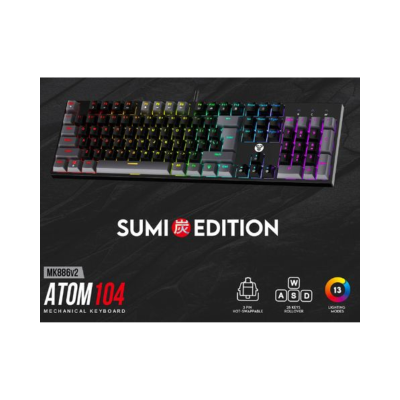لوحة مفاتيح ميكانيكية فانتيك ATOM104 MK886v2 سوداء