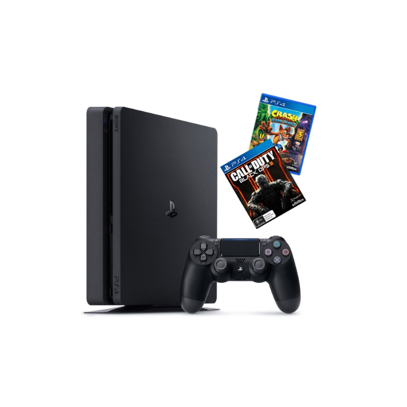 PS4 مع وحدتي تحكم للألعاب 