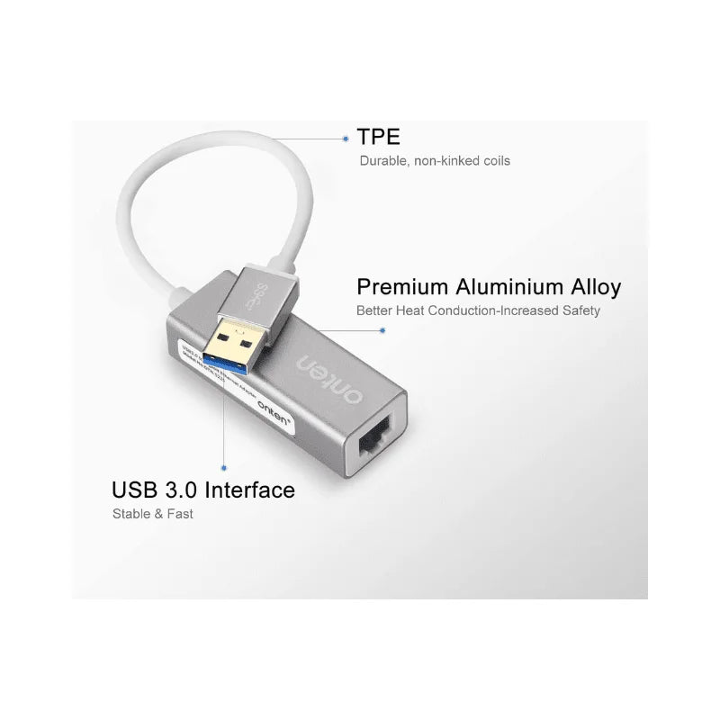 Onten Convert Type-C To Gigabit Ethernet Card 10 100 1000  UC101