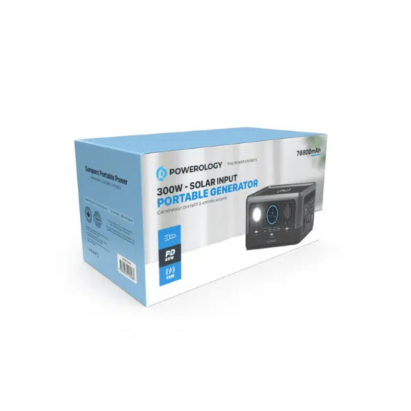 Powerology Portable Power Generator Fast Charging PD 45W 76800mAh 300W - Black