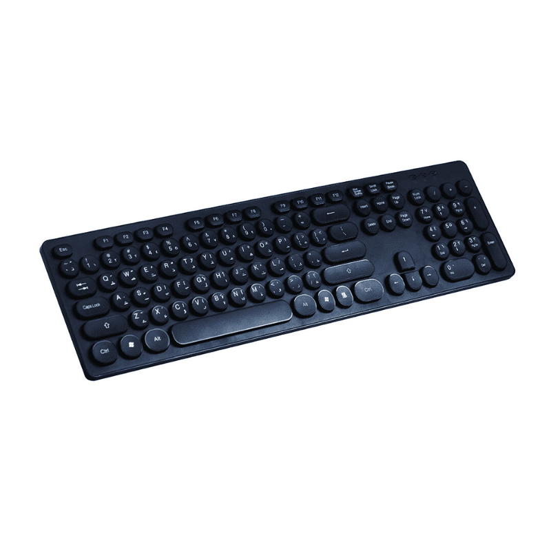 Lavvento 2.4G Wireless Keyboard US Arabic Layout Injection Printed Keys  Black Comfortable & Quiet Typing