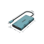 أونتن HUB 4 1 Type C إلى منفذ VGA مزدوج عالي الوضوح بدقة 4K وتردد 60 هرتز مع مخرج صوت (MST) OTN M206 