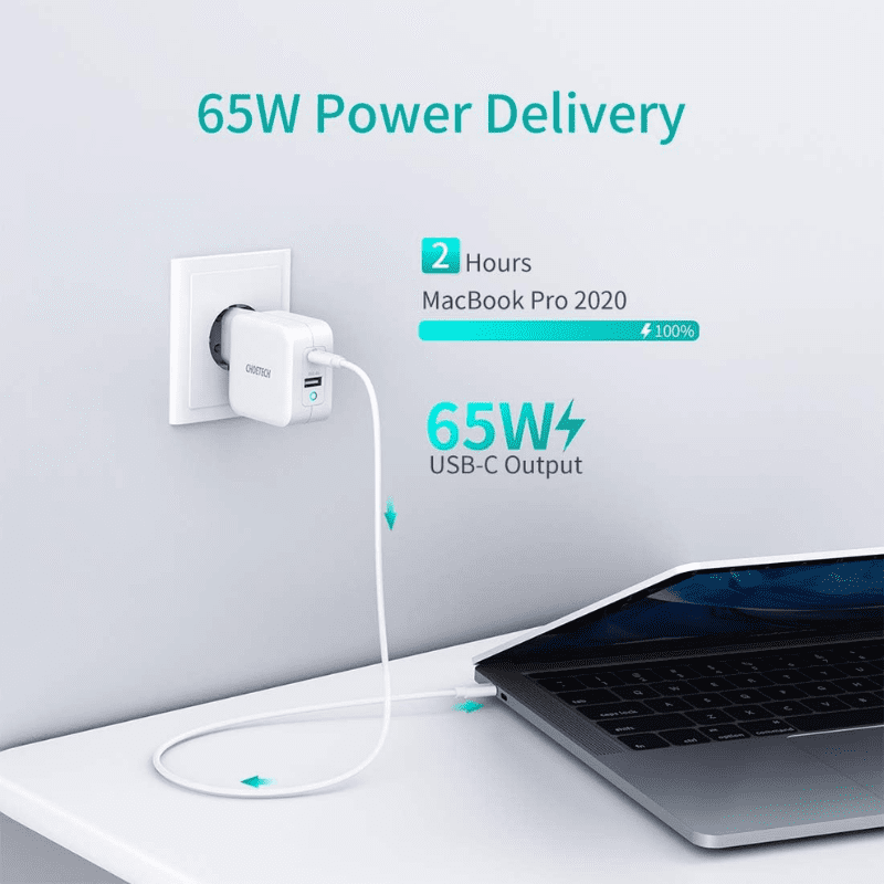 ADPTOR ENERGY  65w PD 3.0 USB C