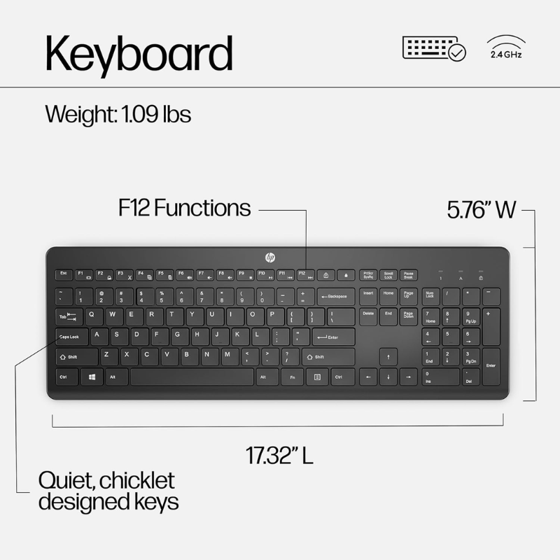 ماوس إتش بي KBD COMBO WL230 18H24AA-ABV 