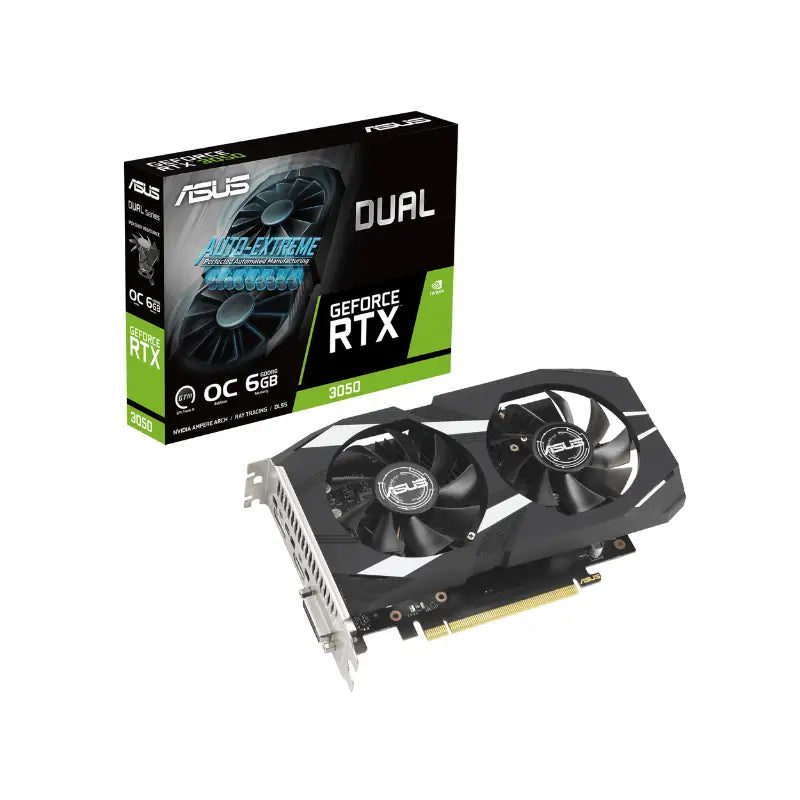ASUS Dual GeForce RTX™ 3050 OC Edition 6GB GDDR6 with two powerful fans
