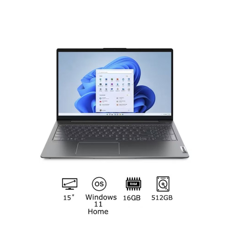 لاب توب لينوفو ايديا باد 5 15IAL7 82SF00JEED، انتل كور i5-1235U، هارد SSD سعة 512 جيجا، رام 16 جيجا، شاشة IPS مقاس 15.6 بوصة، دقة FHD، كارت انفيديا جي فورس MX550، سعة 2 جيجا GDDR6، دوس - رمادي ستورم، مع مشترك كهربائي اي لوك، 3 منافذ-2500 وات

