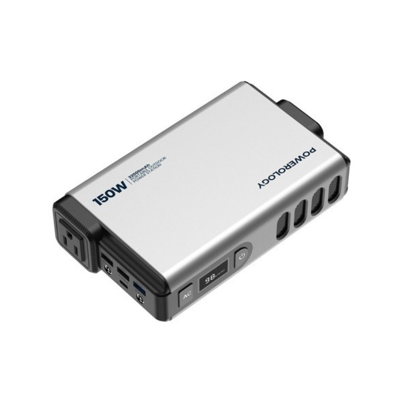 Powerology 150W Inverter AC Universal USB A 2*type-C  DC Car 12V10A - Black