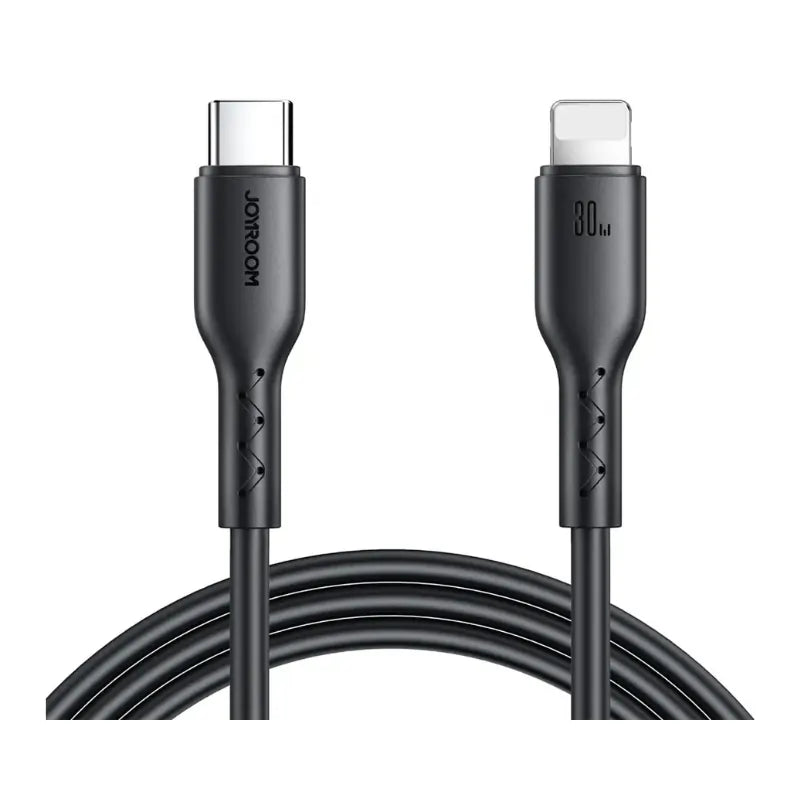 JOYROOM S-A38 Coiled Fast Charging Data Cable – Type-C to Lightning  30W | 1.5m | Black