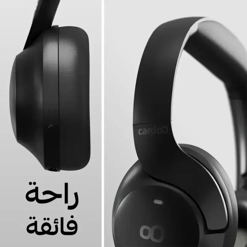 Cardoo Wireless Over Ear Headphone with Mic, Noise Cancellation, Black - CGLHDP01B