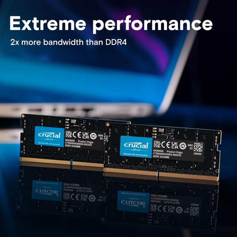 Crucial RAM 16GB DDR5 5600MHz (or 5200MHz or 4800MHz) Laptop Memory