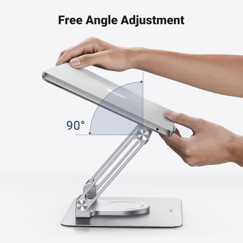 LISEN Laptop Stand Premium 360° Rotatable Non Slip Base - Foldable & Angle/Height-Adjustable Ergonomic
