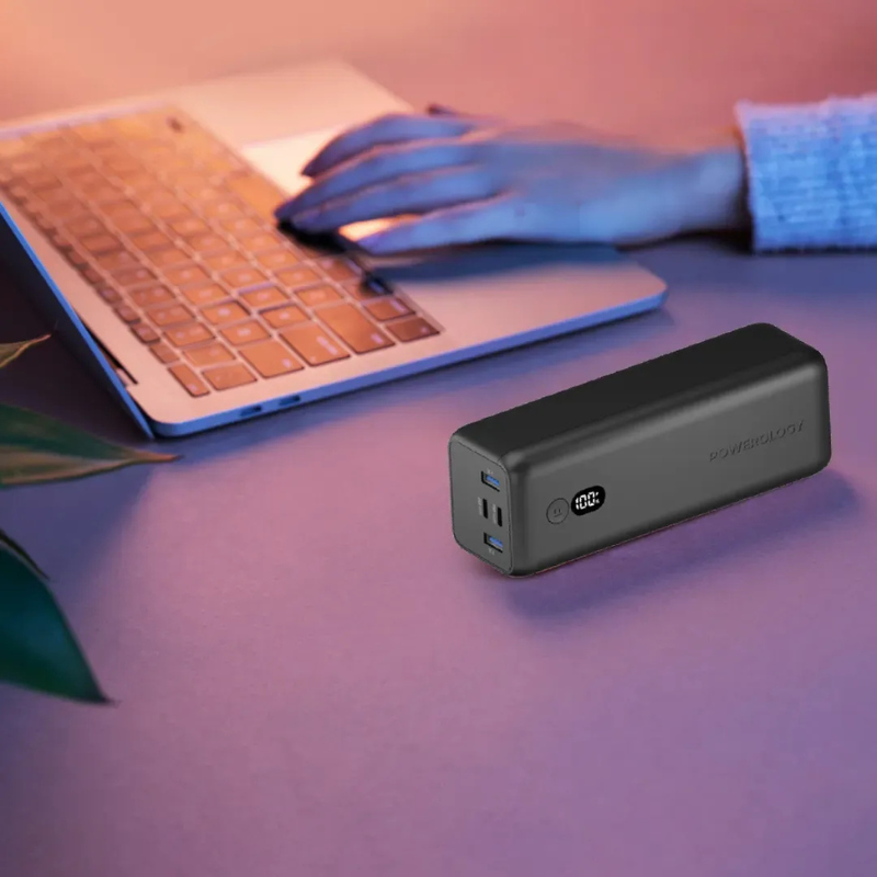 Powerology Onyx Dual USB-C Power Bank 30000mAh PD 100W