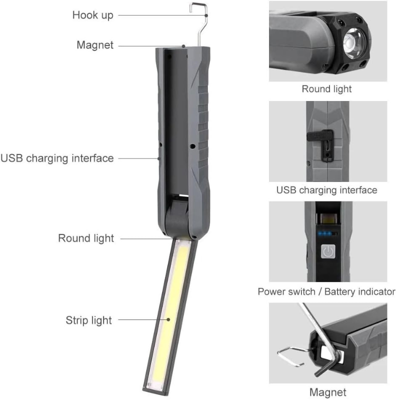 Porodo Lifestyle Outdoor 5W Flashlight with Foldable Stand