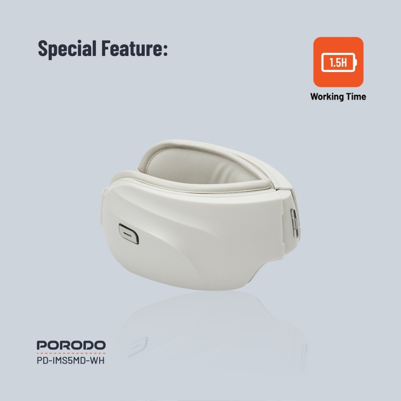 Porodo Rechargeable Eye Massager With Heat & Bluetooth Music