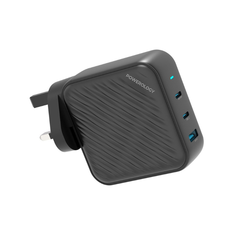 Powerology 140W PD QC 2xUSB-C and 1xUSB-A GaN Charger UK