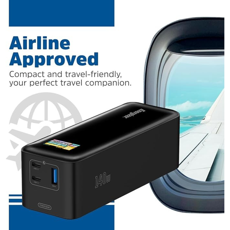 Energizer XP27000PD  Powerbank 27000mAh  2 USB-C  PD 140W & USB-A 30W  TOTAL 140W Czarny black