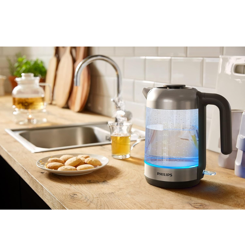 Philips Series 5000 Glass Kettle Crystal 2200W 1.7L Light Status Indicator Hd9339