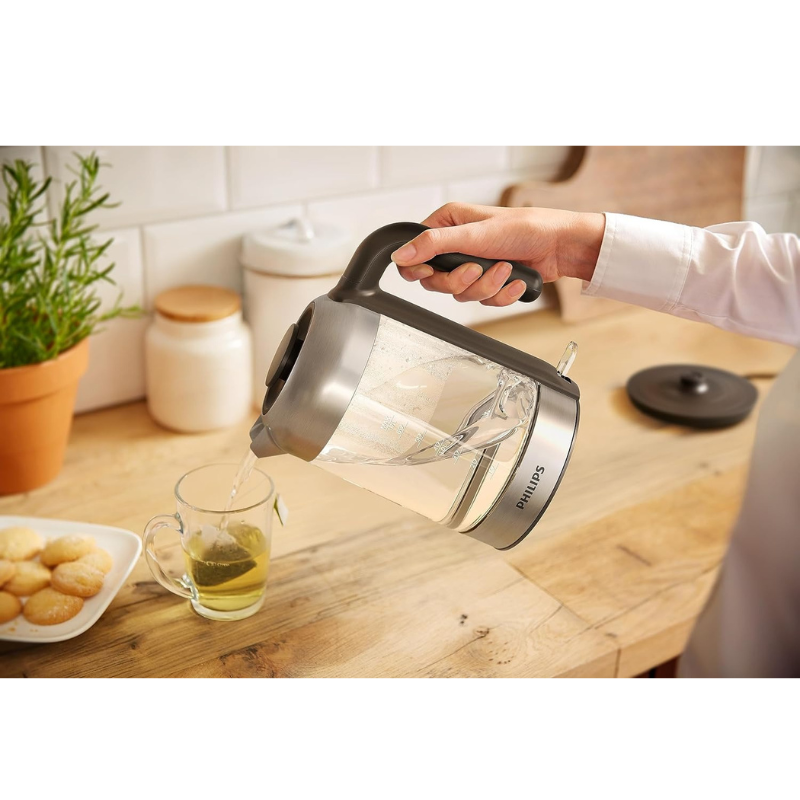Philips Series 5000 Glass Kettle Crystal 2200W 1.7L Light Status Indicator Hd9339