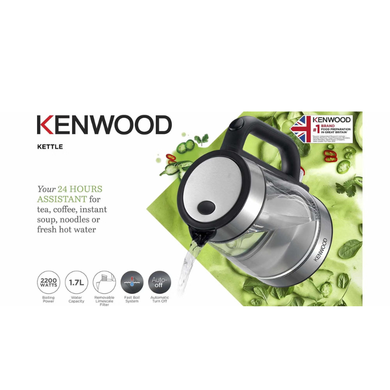 KENWOOD Glass Kettle 1.7L 2200W  ZJG08.000CL Clear