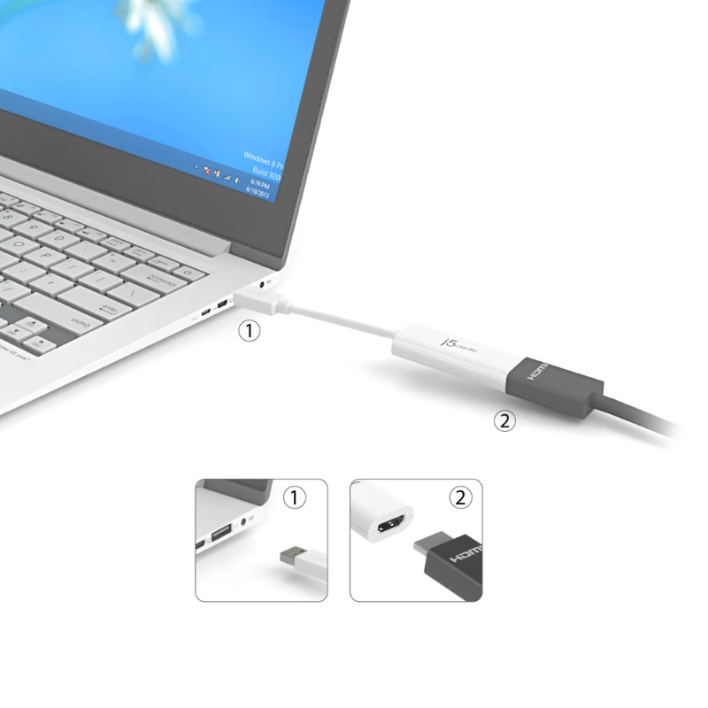 j5create_USB3.0 TO HDMI-4K Multi-Monitor AdapterWhite_ JUA254