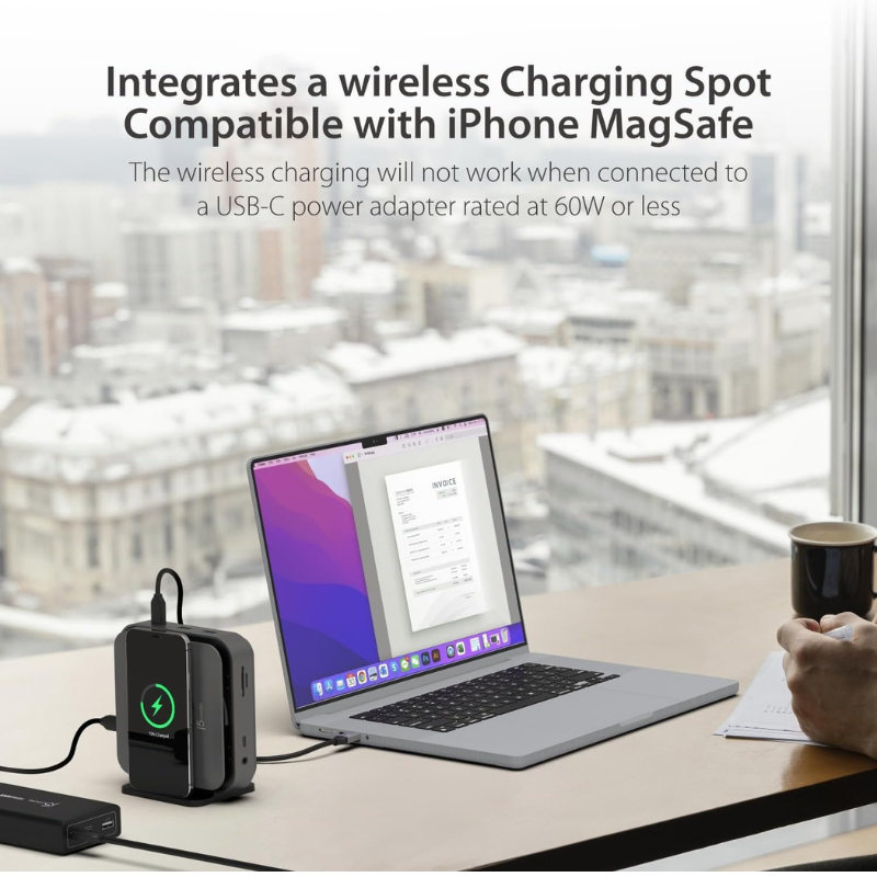 j5create_Docking Station With Power Adapter 140W_Type-C To ( 15W Wireless charger+HDMI-4K*2+Type-C*2+USB3.0*2+PD 140W+SD/TF Card+Audio+Ethernet )_ JCD3199